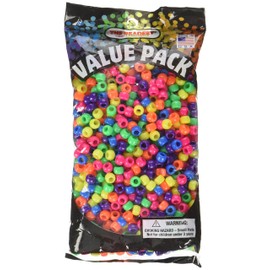 The Beadery Pony Beads, 6X9MM, Neon Multi