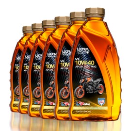 ULTRA 1PLUS 4T 10W-40 Motorcycle Oil Full Synthetic API SN JASO MA2-10W40 Motor Oil, 6 QTS