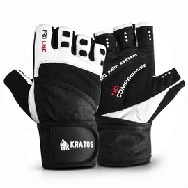 Kratos Gym Gloves for Men & Women, Anti-Slip Weight Lifting Gloves With Padded Palm & Wrist Support, Breathable Adult Exercise Gloves for Workout, CrossFit, Calisthenics & Strength Training