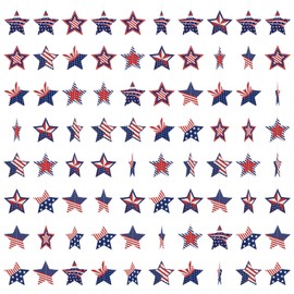 10 Pack Patriotic Memorial Day & 4th of July Decorations - Red White and Blue Star Banner Flags, American Flag Bunting for Independence Day Party Supply