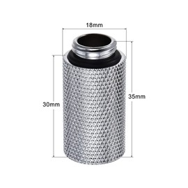 uxcell Male to Female Extender Fitting G1/4 x 30mm for PC Water Cooling System Silver 4pcs