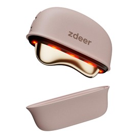ZDEER LED Red Light Therapy for Face & Neck Massager Facial Care Device – Electric Gua Sha Brass Tool with Heat & Vibration for Firming, Sculpting & Skincare, Pink