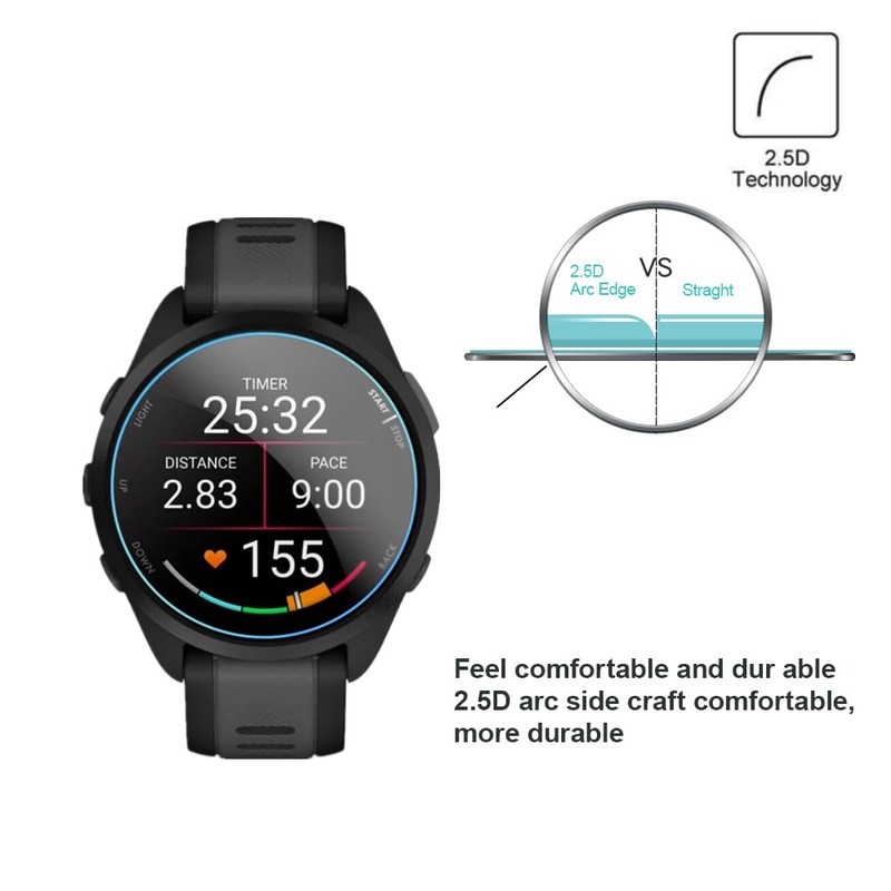 MIHENCE Screen Protector Compatible for Garmin Forerunner 165 Smartwatch,9H Tempered