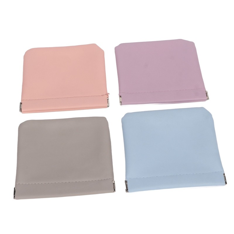 4 Colors Mini Lipstick Storage Bag Automatic Closure Portable PU