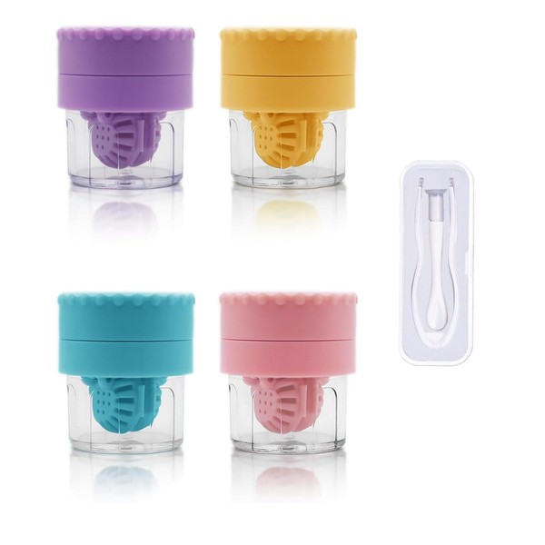 ReignSword 4 Pack Manual Contact Lens Cleaners Set with White