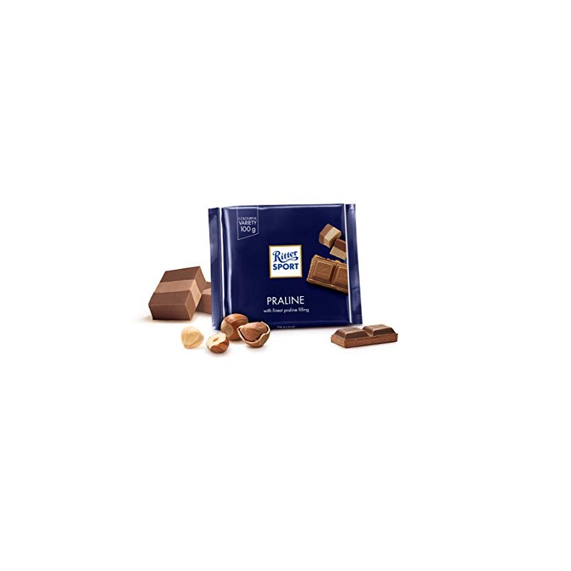 Ritter Sport Milk Chocolate with Nougat (Nugat) Praline 100g/3.52oz (Pack