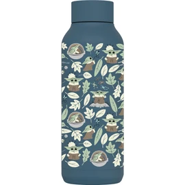 Quokka The Mandalorian Grogu Leaves Stainless Steel Vacuum Flask, 510 ml, Blue