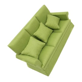 MINAOLULUS 1 Set Dollhouse Sofa 1:12 Scale Miniature Sofa Green