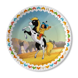 48-Piece Party Set - Indian Yakari - Plates Name Stickers Napkins Straws for 8 Children