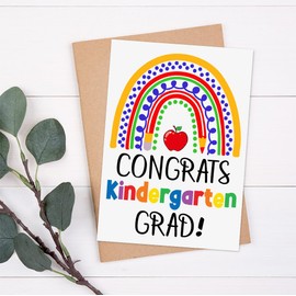 ShelbyShops Graduation Congrats Cards - Kindergarten Graduation Card - Congratulations Card - Class Of 2024 Note Card - Kinder Grad - Funny Graduation Card - Hello First Grade Card