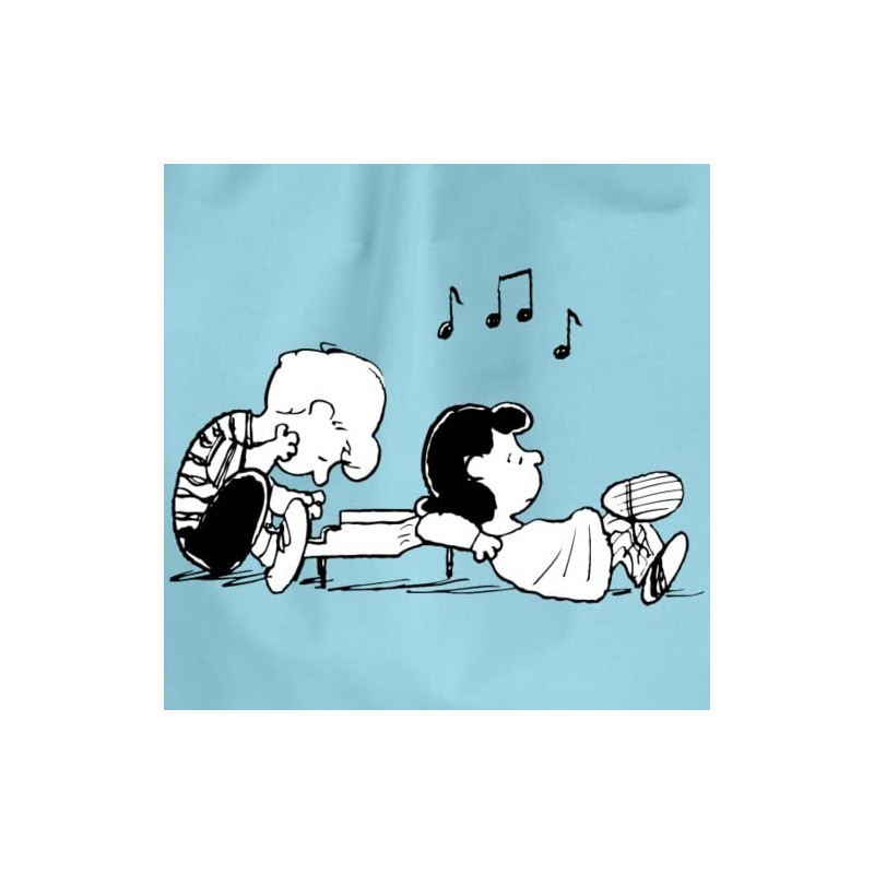 Spreadshirt Peanuts Schroeder and Lucy Gym Bag, aqua