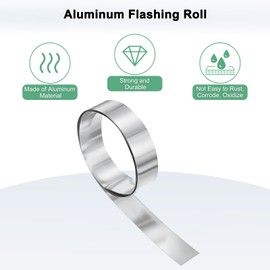 M METERXITY 2-Pack Aluminum Flashing, 3.3ft x 0.6" x 0.004" (LxWxT) Aluminum Flashing Roll, Roofing Metal Strip Sheet Roll for DIY Crafting/Engraving/Lasering