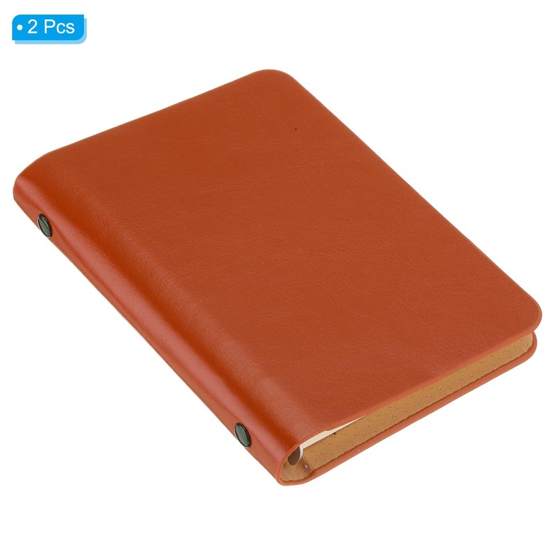 PATIKIL 6 Ring Binder Cover, 2 Pack A7 Leather Notebook
