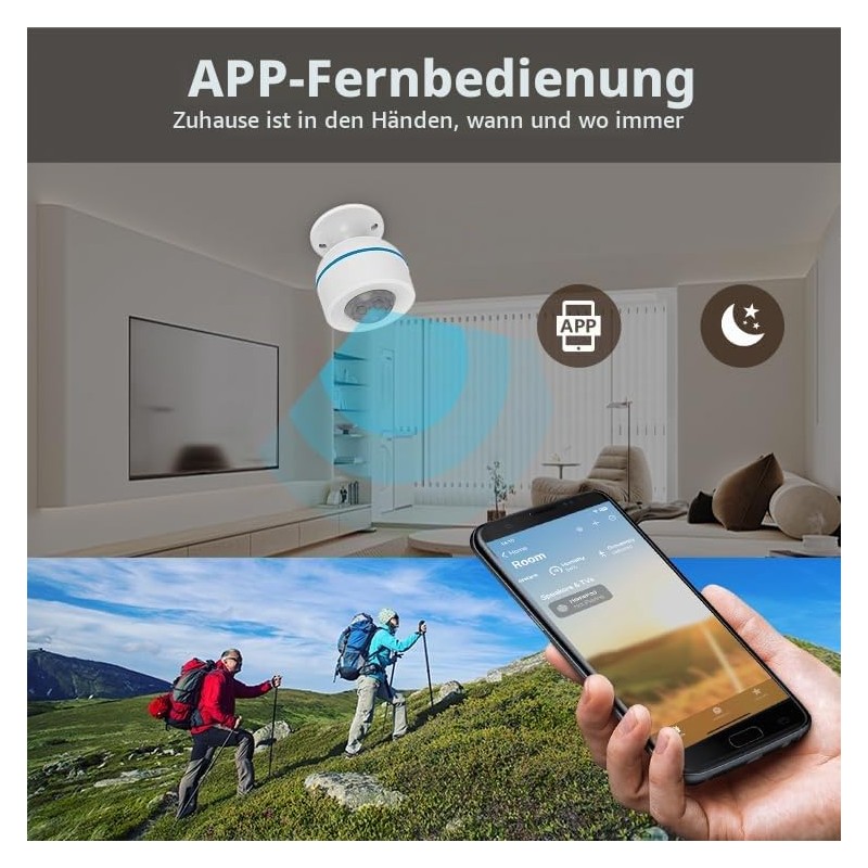 PHOVOLT Matte Motion Sensor, Intelligent Motion Sensor for Home Security,