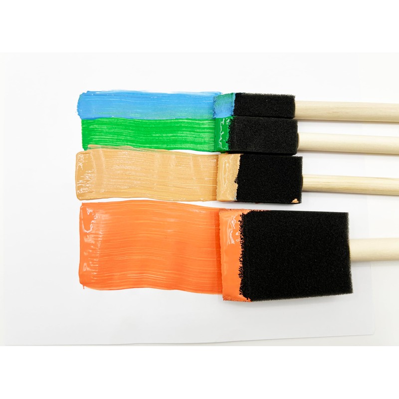 Fewanland Round Stencil Brush and Small Foam Brush Set with