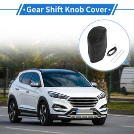 VekAuto 1 Pc Gear Shift Knob Cover for Hyundai Tucson 2010-2013 Anti-Slip Faux Leather Pebbled Black Stick Shifting Handle Protector