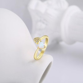 JIANGYUE 18k Gold Rings, Adjustable Rings for Women Thumb Rings for Women, Fidget Rings Cubic Zirconia Ring Open Finger Girls Jewelry Gift