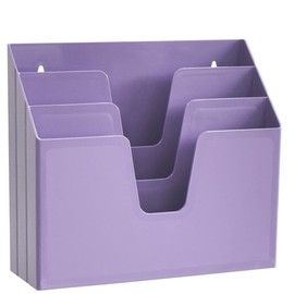 Acrimet Horizontal Triple File Folder Holder Organizer (Purple Color)