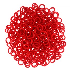 200 Pcs Solid Color Cotton Hair Ties for Women Girls' Elastics Hair Ties Seamless Ponytail Holder (Red)