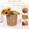 PRETYZOOM Wicker Trash Can Woven Trash Can Rattan Waste Basket
