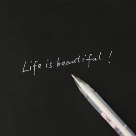 Hztyyier 4 Pieces 0.8 mm White Gel Pens White Ink Ballpoint Pen Greeting Card Marker Pens DIY Decorative