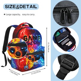 Yirasnezy Video Game Backpack for Boys School Backpack for Kids Boys Games Bookbag for Children Teens Elementary Middle School Students Bookbag Ages 6-18 Adjustable Large Capacity Gaming Backpacks