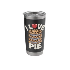 I Love Pie Apple Dessert Stack Fun Typography Stainless Steel Insulated Tumbler
