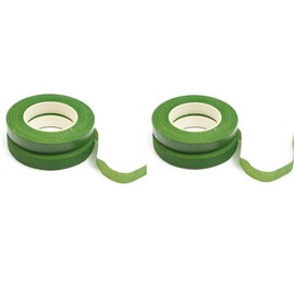 DACUAN Bouquet Stem Wrapping Tape, 4 Rolls Green Floral Tapes, Solid Color Floral Tapes, Wedding Florist Craft Stem Wrap Floral Paper Tape for Floral Crafts
