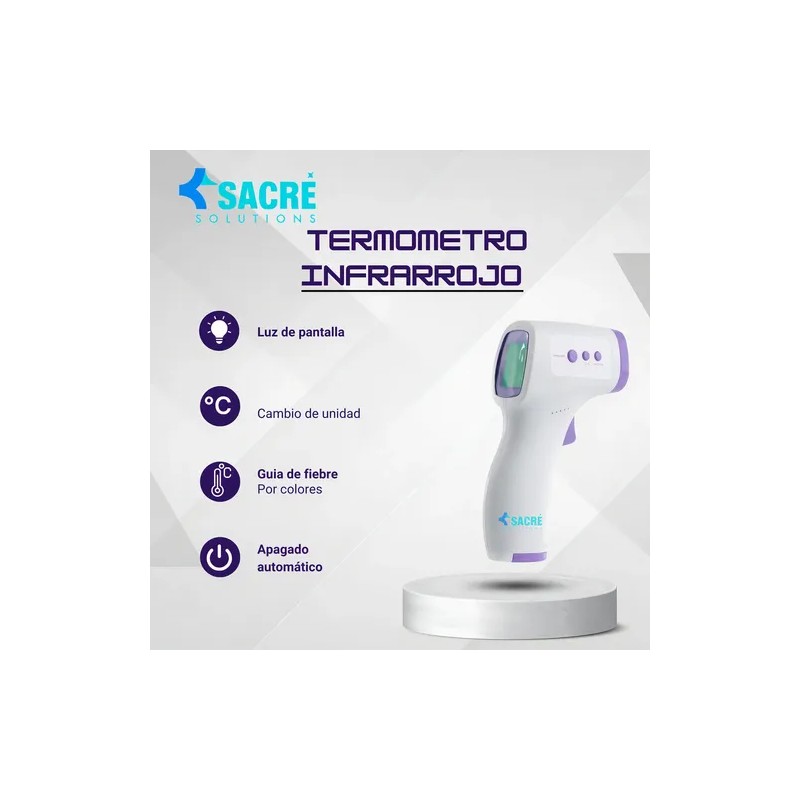 Termómetro Infrarrojo Digital Temperatura Medico Corporal Blanco Sacre Solutions