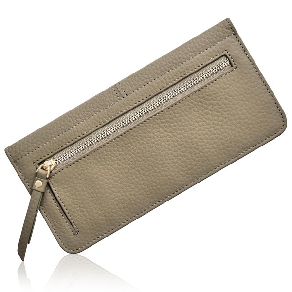 Yeepan Long Wallet, Thin Card Case, Women's, Genuine Leather, Thin,