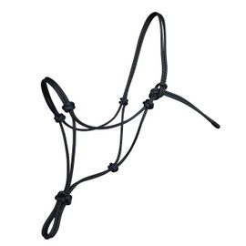 Hunters Saddlery Natural Horsemanship Rope Halter Headcollar Compatible with Parelli Horse Training Method (Small Pony/Weanling, Black)