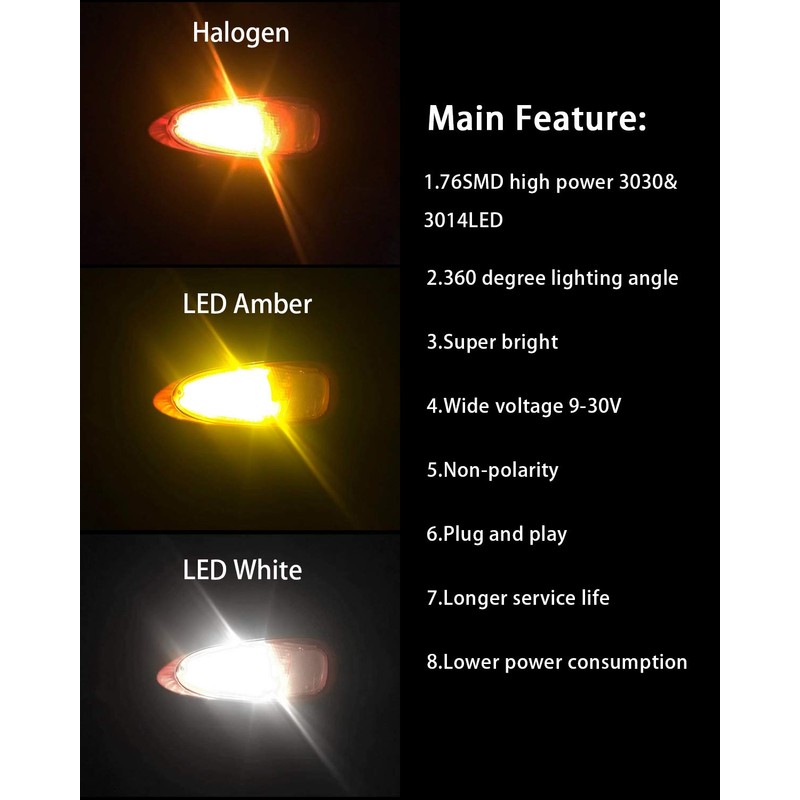 AUXLIGHT 3157 4157 3057 3457 Switchback LED Bulbs 76SMD Chipsets