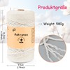 Uvolo 3 mm x 200 m Macrame Yarn, Cotton Yarn,