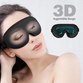 Supefisher Sleeping Mask for Men and Women, 3D Sleeping Mask for Side Sleepers, 100% Light Blocking Sleeping Mask, Adjustable Elastic Band for Travel, Yoga, Nap (Black)