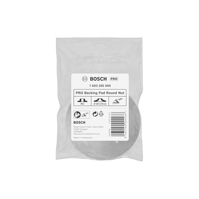 Bosch 1x PRO Backing Pad Round Nut for Large Angle