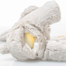 Steiff Soft Toy Light at Night Hoppie Rabbit, Cute Stuffed Toy with Plastic Eyes, Children, Boys & Girls, Soft Cuddly Friends, Plush Toy 28 cm, Light Grey, 081026