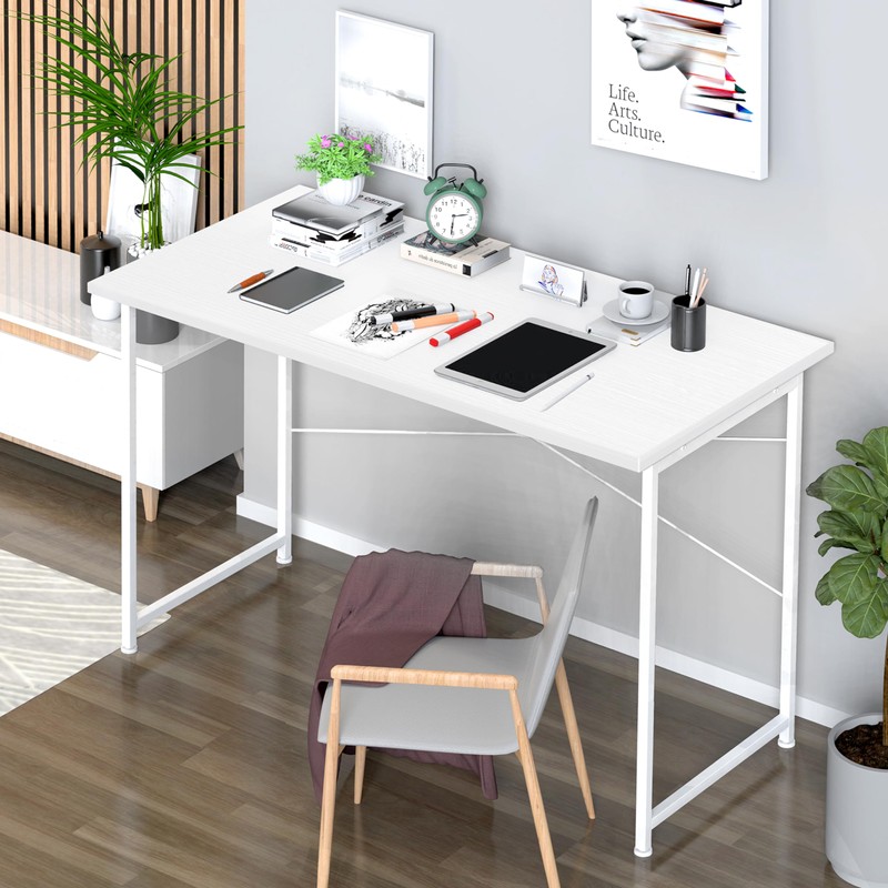 YSSOA Computer Desk Home Office Work Study Writing Modern Simple