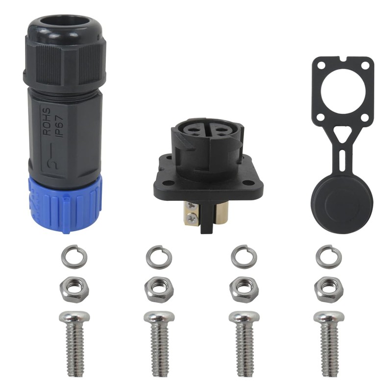 Trolling Motor Plug Receptacle Set - 12V/24V/ 36V/48V Plug for