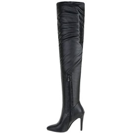 Smilice Women’s Over The Knee High Boots with Stiletto Heel - Black - 42 EU