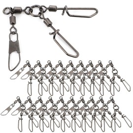 calm wish Octopus Scallop Swivels Snap Sarkan Fishing Octopus Double Specifications Screw Sea Lure Jig Rigging Tool One Touch Ring 20 Pieces