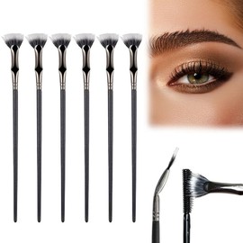PETUPS Foldable Curled Eyelash Brush,2024 New Mascara Brush Eyelash Comb Separator for Upper Lower Eye Lash, Folding Angle Scalloped Lash Brush, Eye Makeup Eyelash Wand Brushes For Women (6PCS)