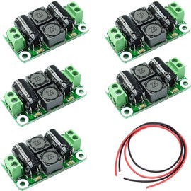 DKARDU 5 pcs 0-50V 4A DC Power Supply Filter Board Class D Amplifier Car EMI Suppression Module with red and Black Cable