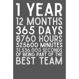 1st Year Work Anniversary Notebook – 1 Year of Service Award Gift | Funny Lined Journal for Male or Female Coworkers, Bosses & Employees | Staff Appreciation for Job Milestone | 6x9, 120 Pages