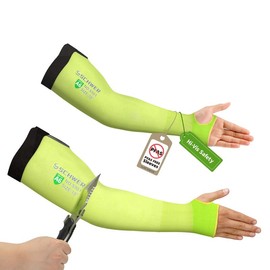 Schwer AIR-SKIN Arm Sleeves for Thin Skin and Bruising, ANSI A6 Cut Resistant Arm Protectors for High Risk Work, UPF50+ UV Protection Cooling Farmer Sleeves for Gardening, Lightweight, Breathable Springtok Athletic Gear Safety Equipment:_Yellow_18 Inch