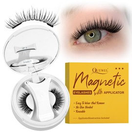 QUEWEL Magnetic Eyelashes Kit, Magnetic Lashes Natural Look with Reusable Lashes with Applicator, No Glue Needed, Easy to Wear and Remove(NZH A01)