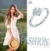 MicLee Women's 925 Sterling Silver Four Leaf Clover Heart Ring
