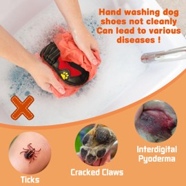 Dog Shoes Washing Bag for Washing Machine, Laundry Dog Booties Bag For Washing And Dryer, Reusable Washing Bag for All Dog Shoes Types And Sizes, Dog Boots Washing Bag Can Wash 4 Dog Booties together.