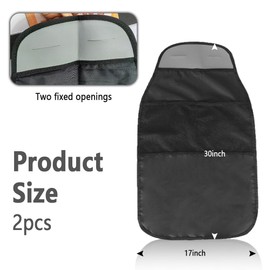 4UNeed 2PCS Car Seat Back Protector,Kick Mats Back Seat Protector for Kits & Adults,Universal Waterproof Stain Resistant Back of Car Seat Protector to Keep Car Truck SUV Van Clean(Insertion mounting)