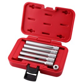 Kauplus 6PCS 3/8-Inch Drive Deep Metric Socket Set 6PT 8-10-11-12-14MM W 1/4-Inch Adapter- Extra Long Deep 120MM