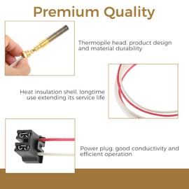 Natural LP SP20824 Thermopile Senor for Water Heaters Pilot Burner SP20754, SP21058, SP20800, SP21096, SP20739, Compatible with Rheem Ruud Richmond Water Heaters Pilot, Over 750mV